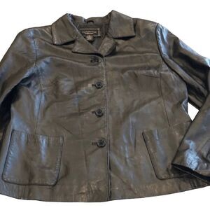 Croft & Barrow black leather jacket size L